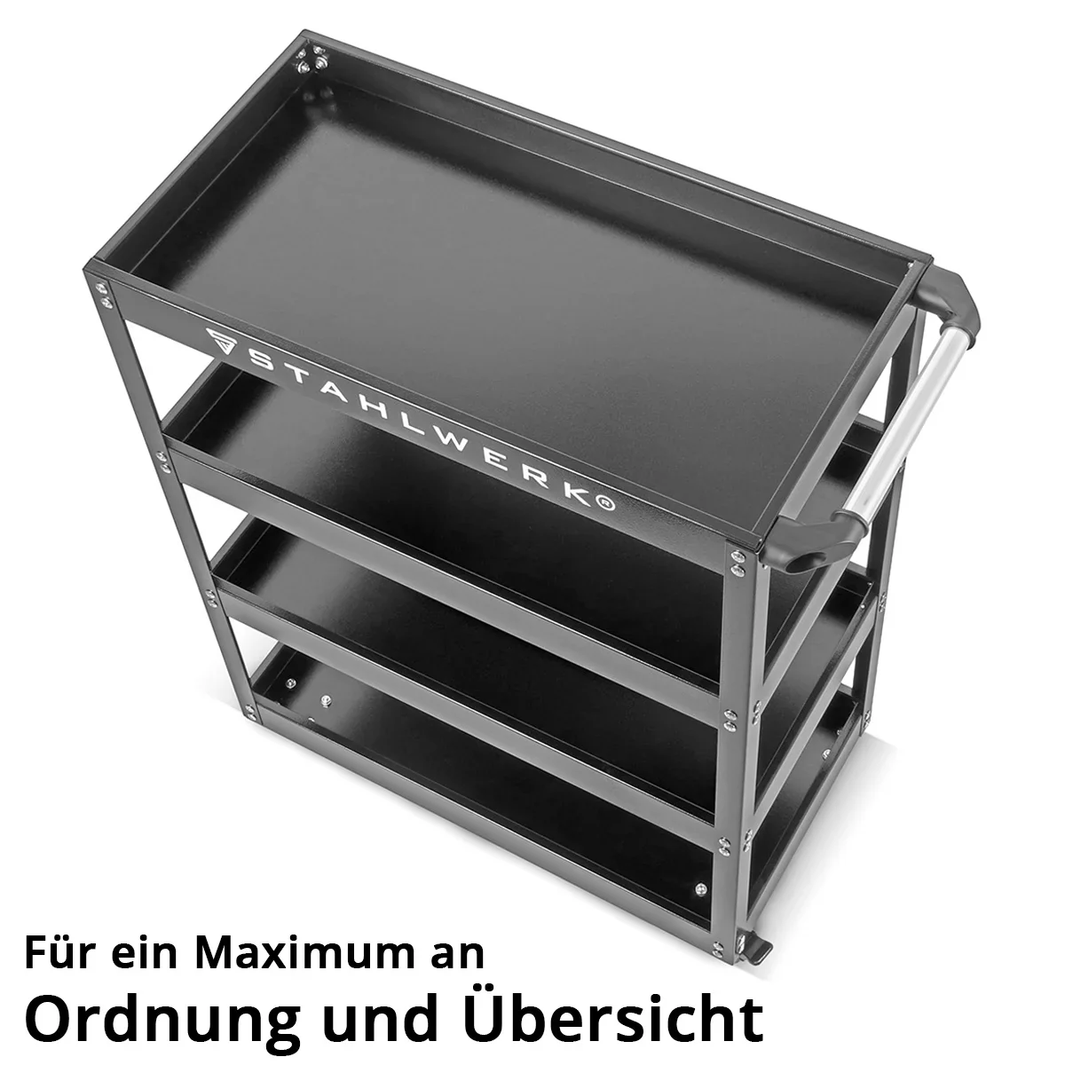 STAHLWERK Werkzeugwagen ST-875 Werkstattwagen | Rollwagen | Transportwagen | Montagewagen | Plattformwagen | Etagenwagen mit 4 Ladeflächen - Image 5